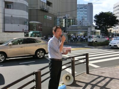 2013年8月26日（月）　恵比寿駅（渋谷区）で朝の街頭演説
