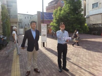 2013年9月10日（火）　野方駅（中野区）で朝の街頭演説