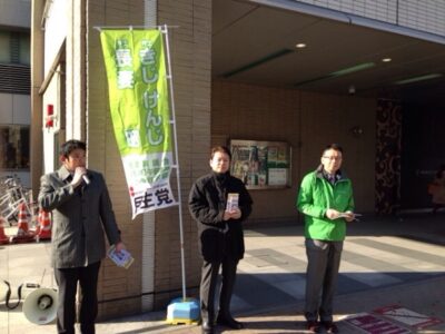 2014年3月24日（月）　高円寺駅で朝の街頭演説
