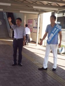 東京１０区の鈴木ようすけさんと東長崎駅で朝の街頭演説