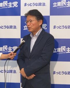 上野宏史厚生労働政務官の辞表提出について取材を受けました