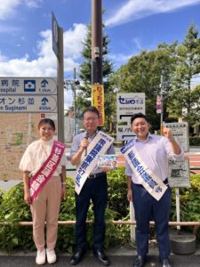 8/7(水)東高円寺駅にて朝の街頭演説を行いました。